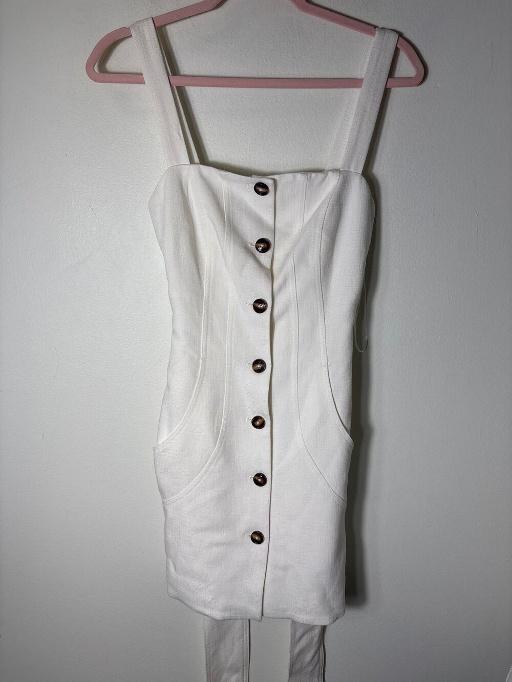 NWT C/Meo Collective Ivory "Collisions Mini Dress" Sz Xs/2